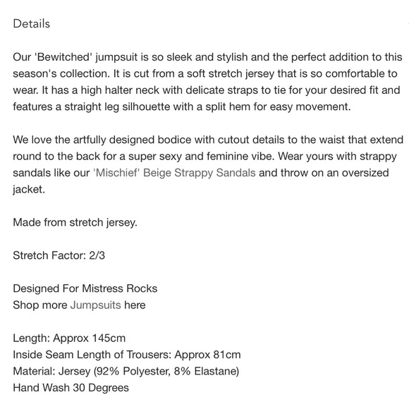 Mistress Rocks ‘BEWITCHED' Brown Jersey Cutout Jumpsuit - Picture 7 of 7